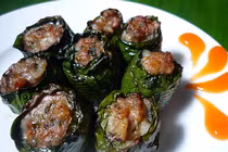 Chả trâu cuốn lá bưởi, đặc sản Hòa Bình ngon xuýt xoa