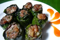 Chả trâu cuốn lá bưởi, đặc sản Hòa Bình ngon xuýt xoa