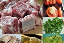 Vào bếp với món bún sườn bung chân giò