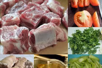 Vào bếp với món bún sườn bung chân giò