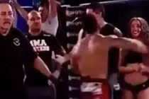 Bực tức vì thua trận, võ sĩ vô tình đấm vào mặt cô gái