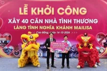 Vợ chồng doanh nhân Mailisa Hoàng Kim Khánh động thổ xây dựng 40 căn nhà tình thương tại Cao Bằng