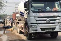 Xe bồn trộn bê tông thi công tuyến Metro BT-ST cán chết người