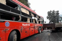 Hiện trường vụ tai nạn giao thông khiến nhiều người nhập viện ở Tuyên Quang