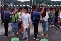 Thầy giáo dùng khăn tẩy trang cho nữ sinh mới cho vào lớp 