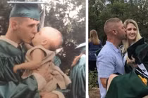 Nghẹn ngào bức ảnh cha bế con gái thay đổi sau 18 năm