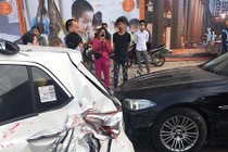 4 ô tô đâm liên hoàn trên đường Tố Hữu, Hà Nội