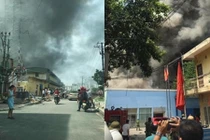 Ảnh: Toàn cảnh hiện trường cháy dữ dội trên đường Trường Chinh