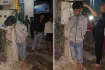 Công an giải cứu nam thanh niên trộm chó bị treo cổ vào cột điện