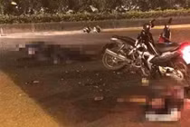 Đại úy CSCĐ bị xe máy kẹp 3 chạy ngược chiều tông tử vong