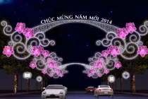 TP HCM: Đèn hoa trang hoàng đường phố hoành tráng ngang Singapore