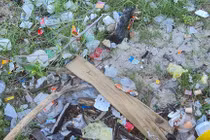 Đà Nẵng: Rác ngập chân cầu Thuận Phước