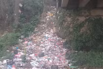 Nhiều người vô ý thức xả rác bừa bãi, bờ sông ngập ngụa túi nylon