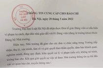 Thông tin mới nhất vụ Trưởng khoa Trường Đại học Luật Hà Nội bị tố cưỡng bức, tấn công tình dục