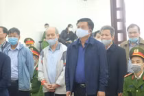 Hình ảnh Đinh La Thăng và Trịnh Xuân Thanh trong phiên tòa 8/3