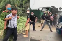 Khởi tố vụ cầm dao chém ô tô trước mặt công an ở Hòa Bình