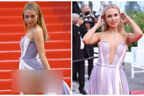 Kimberley Garner tung váy lộ vòng 3 gây phản cảm tại Cannes 2021