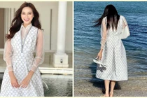 Đỗ Thị Hà dạo biển trước khi rời Miss World 2021