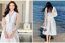 Đỗ Thị Hà dạo biển trước khi rời Miss World 2021
