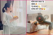 Nâng tạ bằng chỗ hiểm, Lệ Quyên lộ vóc dáng đuột như khúc gỗ