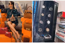Lệ Quyên ngồi giữa 10 túi bạc tỷ... sống sang chảnh "phát hờn"