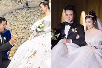 MC Thùy Linh được chồng kém tuổi quỳ gối trao nhẫn trong đám cưới