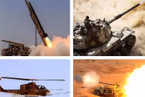 Pháo binh, xe tăng, máy bay Iran thi nhau "khạc lửa"