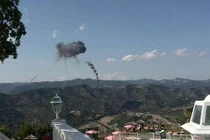 Hiện trường chiến đấu cơ Italy đâm nhau gây cháy lớn