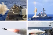 Hải quân Mỹ bắn mưa tên lửa, đạn pháo trên biển