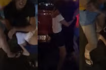 Bị đánh ghen giữa đường, chồng ôm bồ xin vợ tha