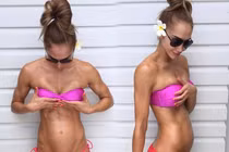 Dáng đẹp như người mẫu của bà mẹ mang thai 8 tháng