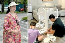 Ly Kute cùng chồng háo hức chuẩn bị chào đón con thứ 2, tỉ mỉ trang trí phòng em bé cực xinh