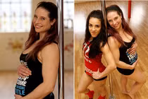 Bầu to như cái trống vẫn hăng say nhào lộn múa cột