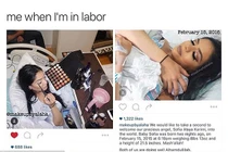 Vượt qua cơn đau, bà mẹ trẻ vừa đẻ vừa make up 