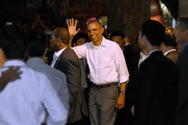 Chùm ảnh: Tổng thống Obama ăn bún chả Hà Nội