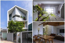 Nhà phố với mặt tiền cắt vát như viên ngọc ở Hà Nội