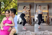 Bầu vượt mặt Á hậu Diễm Trang vẫn nâng tạ như bỡn 