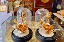 Hoa hồng mạ vàng “ngóng khách” dịp Valentine 2025