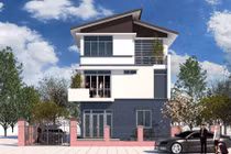 10 mẫu nhà 3 tầng mái lệch đẹp hiện đại