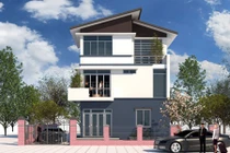 10 mẫu nhà 3 tầng mái lệch đẹp hiện đại