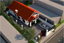 Mẫu nhà ống 1 tầng 3 phòng ngủ cho nhà đông người 