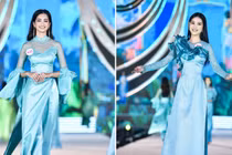 Áo dài trình diễn ở Hoa hậu Việt Nam 2020 bị chê diêm dúa