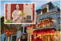 Biệt thự đỏ rực từ trong ra ngoài đón Tết của Đoàn Di Băng