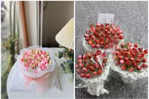 Quà 8/3: Hoa bánh kem tulip, hoa dâu tây lên ngôi