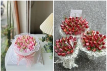 Quà 8/3: Hoa bánh kem tulip, hoa dâu tây lên ngôi