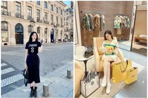 Choáng con dâu tỷ phú bồ cũ Ngọc Trinh ôm hàng chục túi Hermes một lần shopping