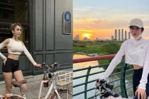 Dàn mỹ nhân Việt đạp xe giữ dáng: Hiền Hồ khoe eo thon, Diệp Lâm Anh gợi cảm