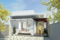 Nhà ống 1 tầng 5x20m chuẩn tỉ lệ vàng, sân vườn như chốn nghỉ dưỡng