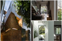 “Bọc” gạch nung ngoài mặt tiền, nhà phố sáng bừng trong hẻm nhỏ