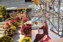 Biệt thự ngập hoa ngày Tết của các nàng dâu hào môn Vbiz